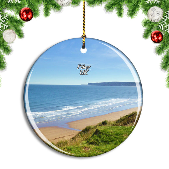 UK England Filey Beach Christmas Ornament