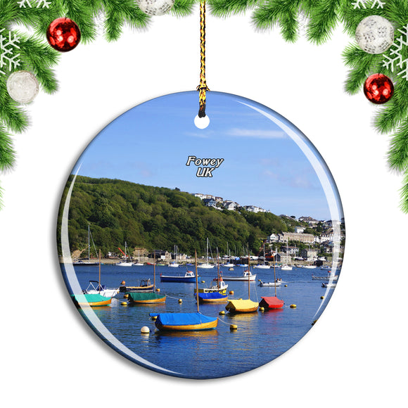 UK England Fowey Bay Christmas Ornament