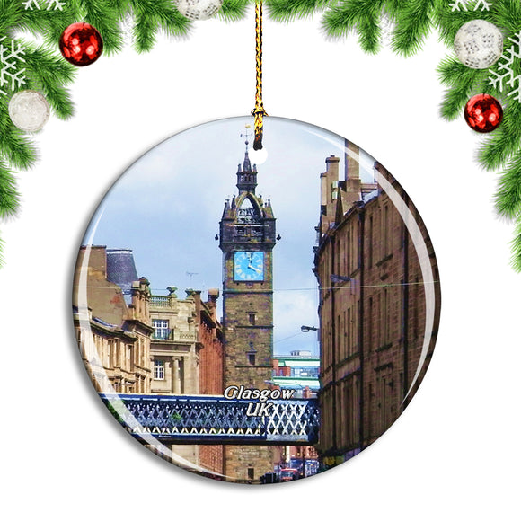 UK England Glasgow Clock Tower Christmas Ornament