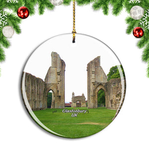 UK England Glastonbury Abbey Christmas Ornament