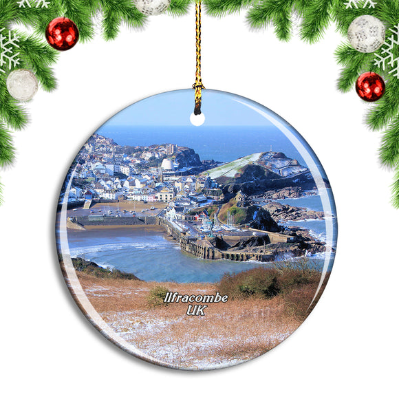 UK England Ilfracombe View Christmas Ornament