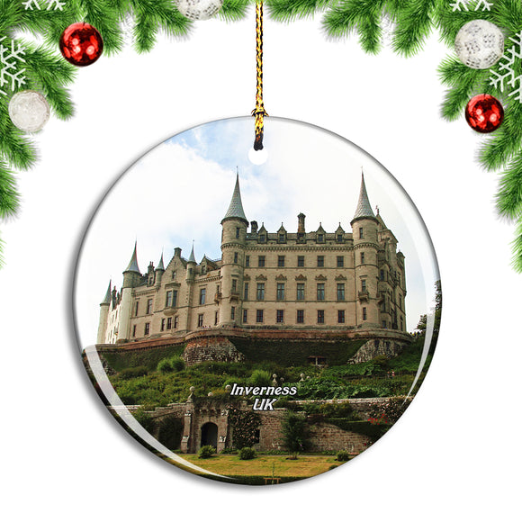 UK England Inverness Dunrobin Castle Christmas Ornament