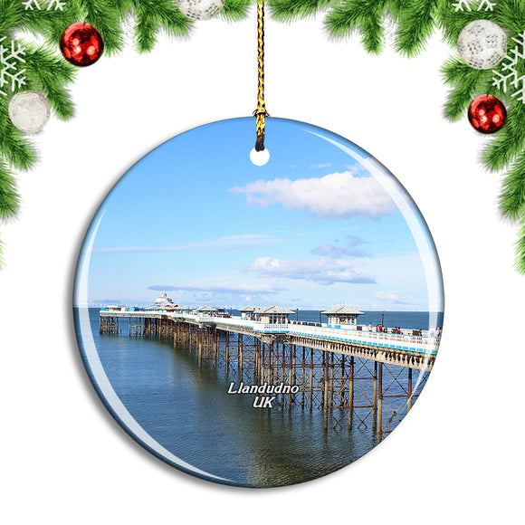 UK England Llandudno Harbour Pier Christmas Ornament