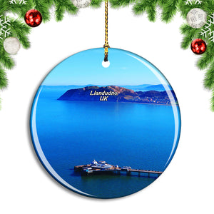 UK England Llandudno Harbour Pier Christmas Ornament