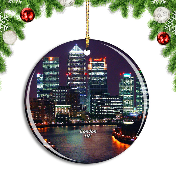 UK England London Canary Wharf Christmas Ornament