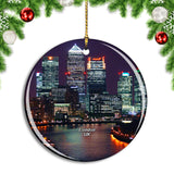 UK England London Canary Wharf Christmas Ornament