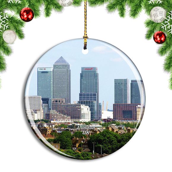 UK England London Canary Wharf Christmas Ornament