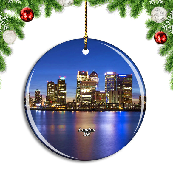 UK England London Canary Wharf Christmas Ornament