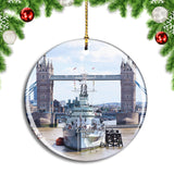 UK England London HMS Belfast Light Cruiser Christmas Ornament