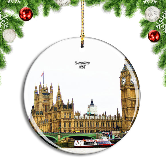 UK England London Houses of Parliament Christmas Ornament