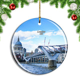 UK England London Millennium Bridge Christmas Ornament