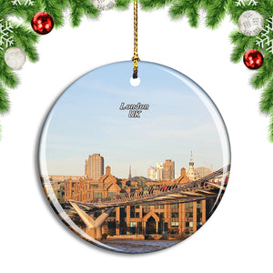 UK England London Millennium Bridge Christmas Ornament