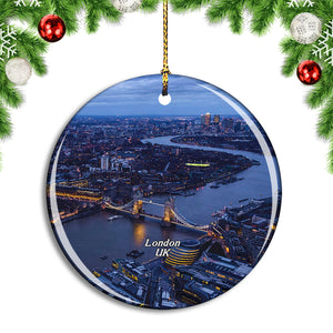 UK England London River Thames Christmas Ornament