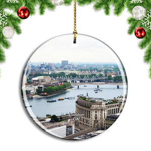 UK England London River Thames Christmas Ornament