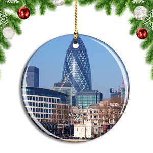 UK England London The Gherkin Christmas Ornament