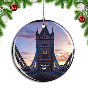 UK England London Tower Bridge Christmas Ornament