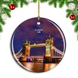 UK England London Tower Bridge Christmas Ornament