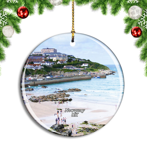 UK England Newquay Beach Christmas Ornament