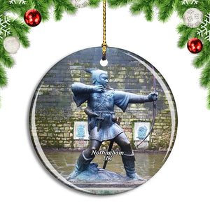 UK England Nottingham Robin Hood Statue Christmas Ornament