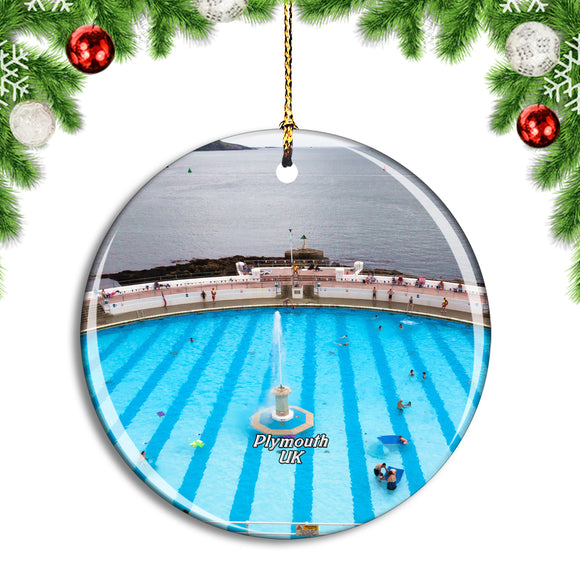 UK England Plymouth Swimming Pool Half Christmas Ornament