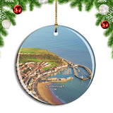 UK England Scarborough Beach Christmas Ornament