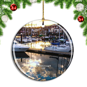 UK England Scarborough Harbour Christmas Ornament