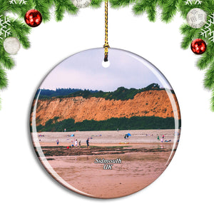 UK England Sidmouth Devon Beach Christmas Ornament