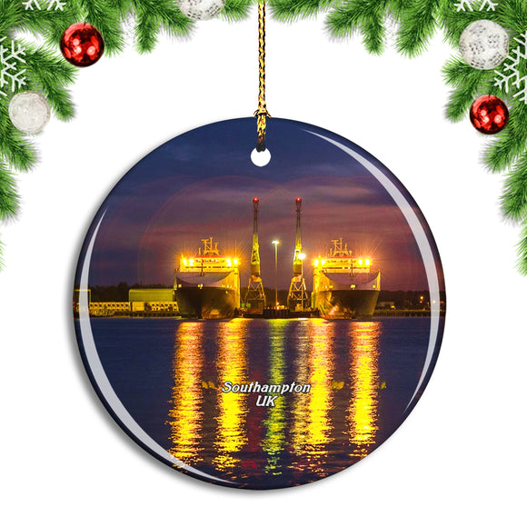 UK England Southampton Ships Port Christmas Ornament