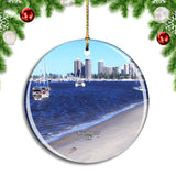 UK England Southport Gold Coast Beach Christmas Ornament