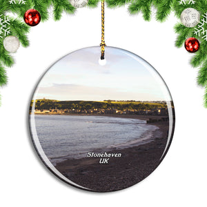 UK England Stonehaven Beach Christmas Ornament