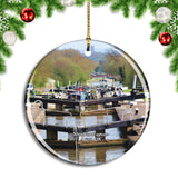 UK England Stratford-upon-Avon Hatton Locks Christmas Ornament