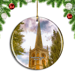 UK England Stratford-upon-Avon Holy Trinity Church Christmas Ornament