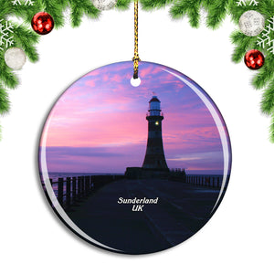 UK England Sunderland Lighthouse Christmas Ornament