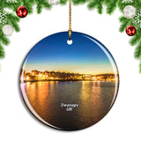 UK England Swanage Bay Christmas Ornament