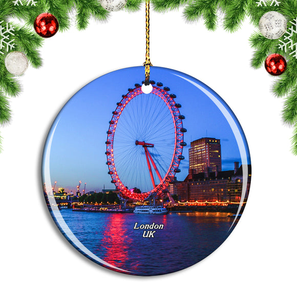 UK England The London Eye Ferris Wheel Christmas Ornament