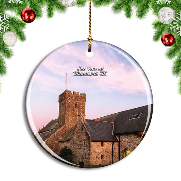 UK England The Vale of Glamorgan St Illytds Church Christmas Ornament