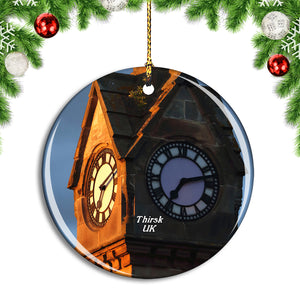 UK England Thirsk Clock Tower Christmas Ornament