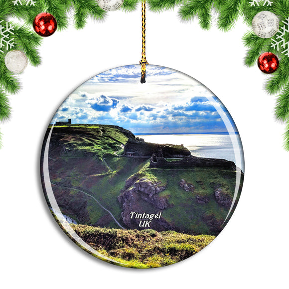 UK England Tintagel Castle Christmas Ornament