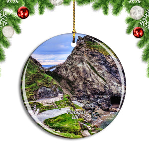 UK England Tintagel Castle Christmas Ornament