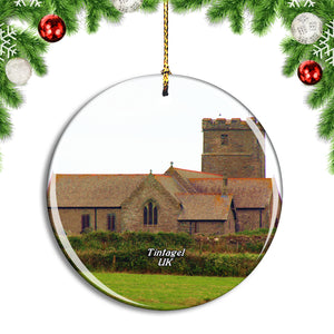 UK England Tintagel Church Christmas Ornament