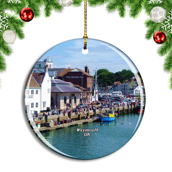 UK England Weymouth Harbour Christmas Ornament