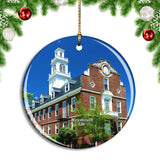 UK England Weymouth Massachusetts Town Hall Christmas Ornament