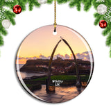 UK England Whitby Whalebone Arch Christmas Ornament