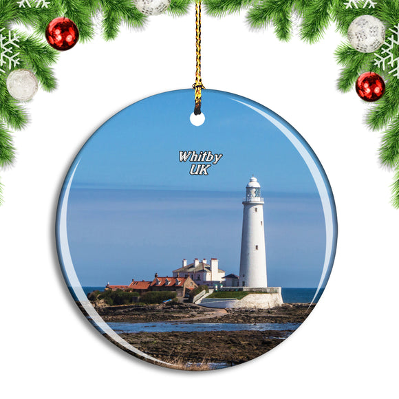 UK England Whitley Bay St Mary's Lighthouse Christmas Ornament