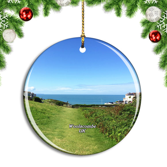 UK England Woolacombe Coast Christmas Ornament