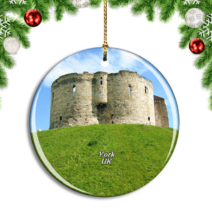 UK England York Clifford's Tower Christmas Ornament