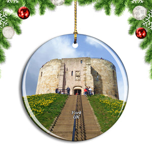 UK England York Clifford's Tower Christmas Ornament