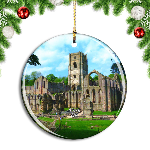 UK England York Fountains Abbey Christmas Ornament