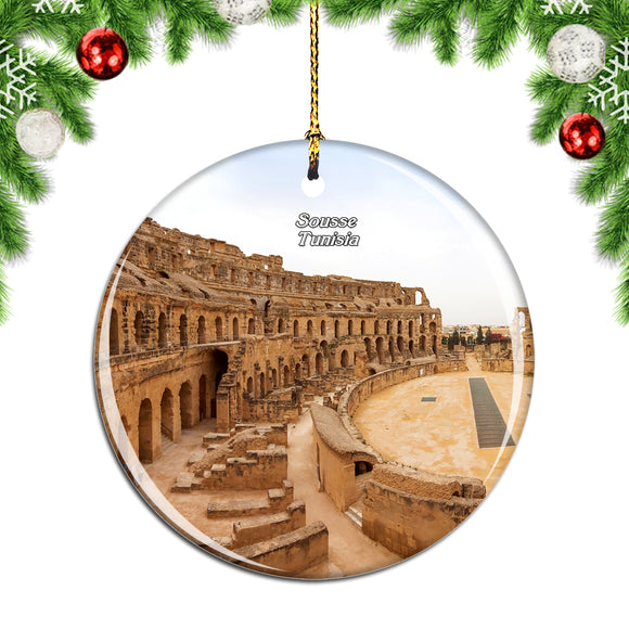 El DJem Amphitheater Sousse Tunisia Christmas Ornament