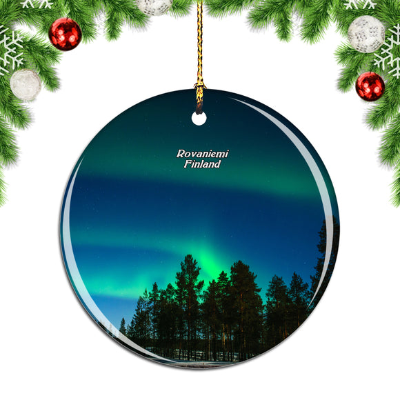 Finland Aurora Rovaniemi Christmas Ornament